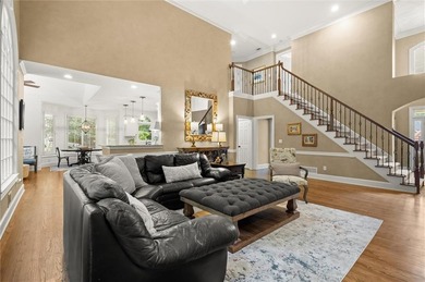 Fall is in the air, and this home frames the season on Woodmont Golf and Country Club in Georgia - for sale on GolfHomes.com, golf home, golf lot