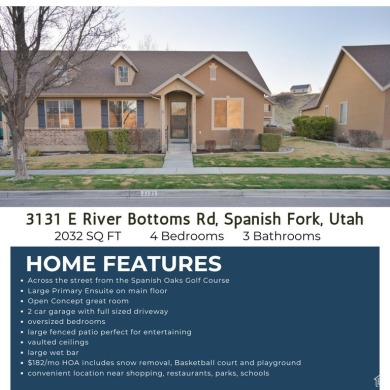 This charming townhouse, located directly across from the on Spanish Oaks Golf Course in Utah - for sale on GolfHomes.com, golf home, golf lot