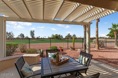 Move right in to this furnished Golf villa with a double fairway on Corte Bella Golf Club in Arizona - for sale on GolfHomes.com, golf home, golf lot