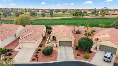 Move right in to this furnished Golf villa with a double fairway on Corte Bella Golf Club in Arizona - for sale on GolfHomes.com, golf home, golf lot