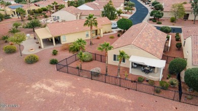 Move right in to this furnished Golf villa with a double fairway on Corte Bella Golf Club in Arizona - for sale on GolfHomes.com, golf home, golf lot