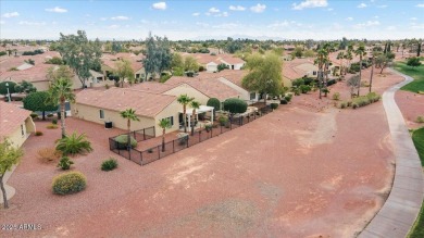 Move right in to this furnished Golf villa with a double fairway on Corte Bella Golf Club in Arizona - for sale on GolfHomes.com, golf home, golf lot