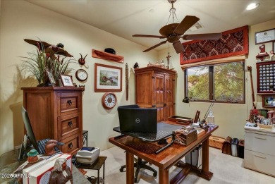 Experience luxury and ease in this rare semi-custom villa on Superstition Mountain Club - Lost Gold in Arizona - for sale on GolfHomes.com, golf home, golf lot