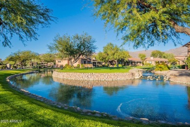 Experience luxury and ease in this rare semi-custom villa on Superstition Mountain Club - Lost Gold in Arizona - for sale on GolfHomes.com, golf home, golf lot