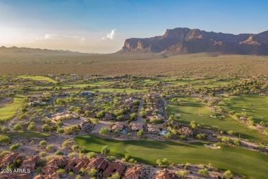 Experience luxury and ease in this rare semi-custom villa on Superstition Mountain Club - Lost Gold in Arizona - for sale on GolfHomes.com, golf home, golf lot