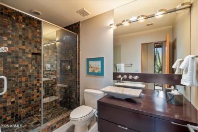 Organic contemporary with breathtaking views of Black Mountain on The Boulders Resort Golf Club in Arizona - for sale on GolfHomes.com, golf home, golf lot
