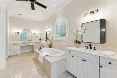 Step into timeless elegance in this beautifully crafted brick on Savannah Quarters Country Club in Georgia - for sale on GolfHomes.com, golf home, golf lot