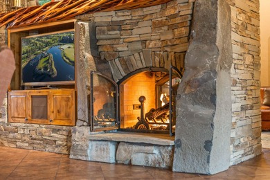 For the discerning buyer, this 5,865 sq ft custom log estate on The Club At Pronghorn Golf Course in Oregon - for sale on GolfHomes.com, golf home, golf lot