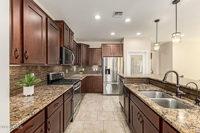 LIVE YOUR DREAMS! Stunning, highly upgraded Sanctuary welcomes on Poston Butte Golf Club in Arizona - for sale on GolfHomes.com, golf home, golf lot