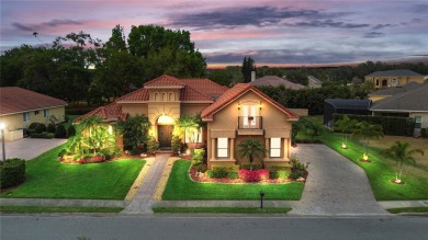 Lovely Meditterrean home welcomes you through rustic double on The Club at Eaglebrooke in Florida - for sale on GolfHomes.com, golf home, golf lot