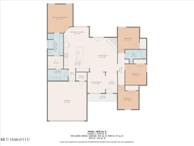 Immaculate 4 Bedrooms 2 bath home in Patrick Farms!  With almost on Patrick Farms Golf Club in Mississippi - for sale on GolfHomes.com, golf home, golf lot