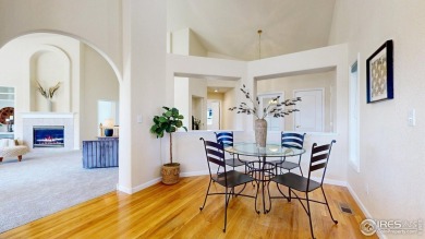 Prepare to be captivated by the allure of this stunning patio on Highland Meadows Golf Course in Colorado - for sale on GolfHomes.com, golf home, golf lot
