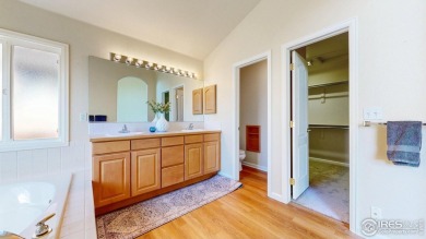 Prepare to be captivated by the allure of this stunning patio on Highland Meadows Golf Course in Colorado - for sale on GolfHomes.com, golf home, golf lot