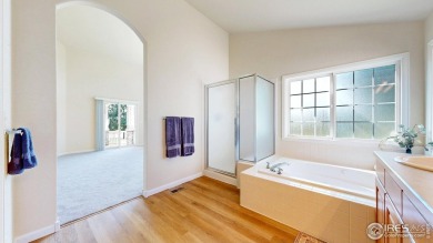 Prepare to be captivated by the allure of this stunning patio on Highland Meadows Golf Course in Colorado - for sale on GolfHomes.com, golf home, golf lot