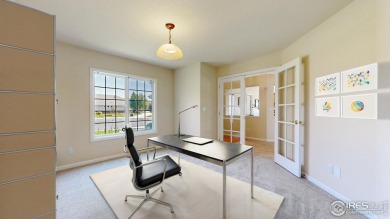 Prepare to be captivated by the allure of this stunning patio on Highland Meadows Golf Course in Colorado - for sale on GolfHomes.com, golf home, golf lot
