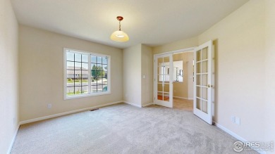 Prepare to be captivated by the allure of this stunning patio on Highland Meadows Golf Course in Colorado - for sale on GolfHomes.com, golf home, golf lot