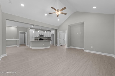 This NEW CONSTRUCTION, single level CRAFTSMAN style home is on Oyster Bay Golf Links in North Carolina - for sale on GolfHomes.com, golf home, golf lot