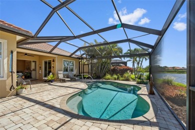 EXCEPTIONAL 2 BEDROOM + DEN, 2 BATH, 2-CAR GARAGE LAKEFRONT POOL on Riverwood Golf Club in Florida - for sale on GolfHomes.com, golf home, golf lot