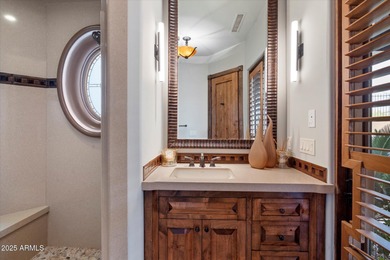 Beautifully crafted by Cullum Homes, this 7,468 sq ft estate in on Desert Mountain - Outlaw Golf Course in Arizona - for sale on GolfHomes.com, golf home, golf lot