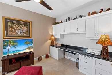 Nestled in a quiet cul-de-sac with beautiful lake views, this on Pelican Preserve Golf Club in Florida - for sale on GolfHomes.com, golf home, golf lot