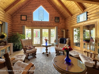 This expansive 5 bed, 3 bath log home offers a perfect blend of on Cedar Creek Golf Course in Wyoming - for sale on GolfHomes.com, golf home, golf lot