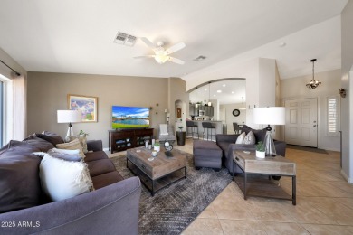 This beautifully updated Furnished extended Oakmont model is on Tuscany Falls At Pebble Creek in Arizona - for sale on GolfHomes.com, golf home, golf lot