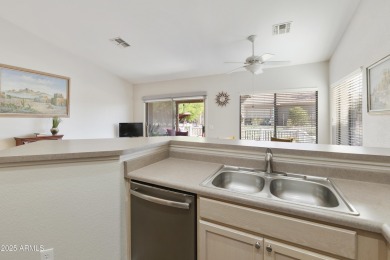 Welcome to this charming 2-bed, 2-bath home on the walking path on Sun Lakes Country Club in Arizona - for sale on GolfHomes.com, golf home, golf lot