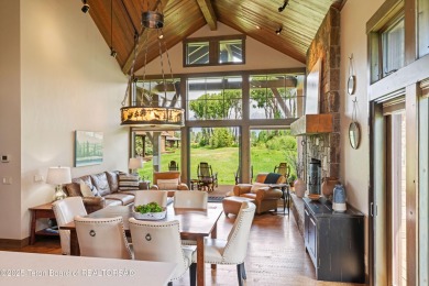 Luxury Golf  Tennis cabin overlooking open space with Cottonwood on Jackson Hole Golf and Tennis Club in Wyoming - for sale on GolfHomes.com, golf home, golf lot