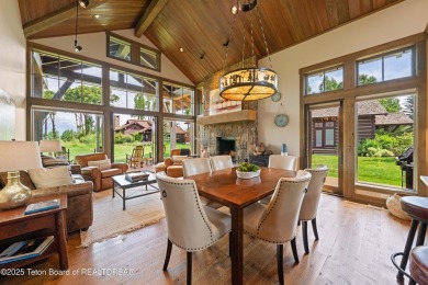 Luxury Golf  Tennis cabin overlooking open space with Cottonwood on Jackson Hole Golf and Tennis Club in Wyoming - for sale on GolfHomes.com, golf home, golf lot