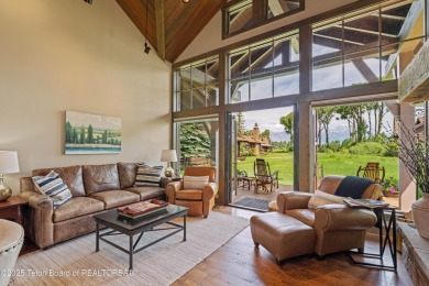 Luxury Golf  Tennis cabin overlooking open space with Cottonwood on Jackson Hole Golf and Tennis Club in Wyoming - for sale on GolfHomes.com, golf home, golf lot