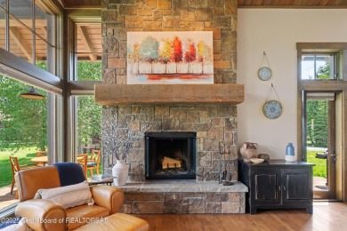 Luxury Golf  Tennis cabin overlooking open space with Cottonwood on Jackson Hole Golf and Tennis Club in Wyoming - for sale on GolfHomes.com, golf home, golf lot