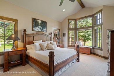 Luxury Golf  Tennis cabin overlooking open space with Cottonwood on Jackson Hole Golf and Tennis Club in Wyoming - for sale on GolfHomes.com, golf home, golf lot