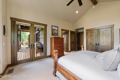 Luxury Golf  Tennis cabin overlooking open space with Cottonwood on Jackson Hole Golf and Tennis Club in Wyoming - for sale on GolfHomes.com, golf home, golf lot
