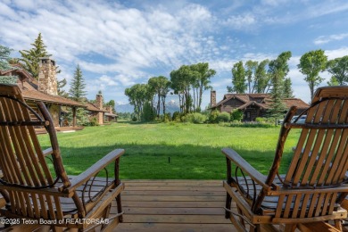 Luxury Golf  Tennis cabin overlooking open space with Cottonwood on Jackson Hole Golf and Tennis Club in Wyoming - for sale on GolfHomes.com, golf home, golf lot