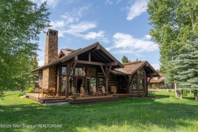 Luxury Golf  Tennis cabin overlooking open space with Cottonwood on Jackson Hole Golf and Tennis Club in Wyoming - for sale on GolfHomes.com, golf home, golf lot