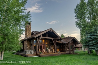 Luxury Golf  Tennis cabin overlooking open space with Cottonwood on Jackson Hole Golf and Tennis Club in Wyoming - for sale on GolfHomes.com, golf home, golf lot