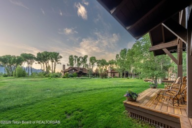 Luxury Golf  Tennis cabin overlooking open space with Cottonwood on Jackson Hole Golf and Tennis Club in Wyoming - for sale on GolfHomes.com, golf home, golf lot