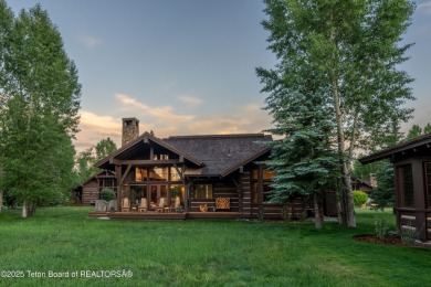 Luxury Golf  Tennis cabin overlooking open space with Cottonwood on Jackson Hole Golf and Tennis Club in Wyoming - for sale on GolfHomes.com, golf home, golf lot