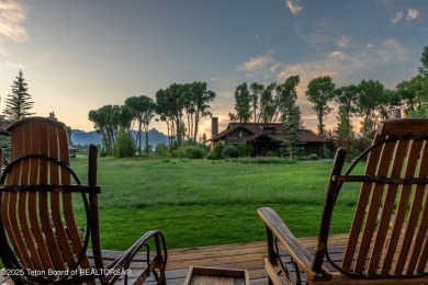 Luxury Golf  Tennis cabin overlooking open space with Cottonwood on Jackson Hole Golf and Tennis Club in Wyoming - for sale on GolfHomes.com, golf home, golf lot