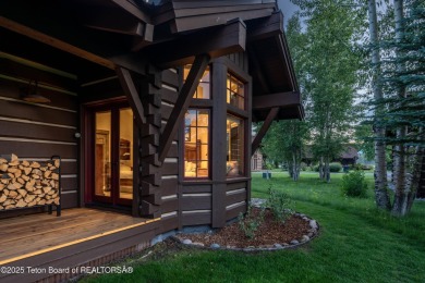 Luxury Golf  Tennis cabin overlooking open space with Cottonwood on Jackson Hole Golf and Tennis Club in Wyoming - for sale on GolfHomes.com, golf home, golf lot