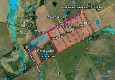 Discover the rare opportunity to own expansive 11-acre lots in on Battle Lake Golf Course in Texas - for sale on GolfHomes.com, golf home, golf lot