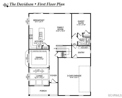 This is a to-be built home! The Davidson features 6 bedrooms, 4 on Brickshire Golf Club in Virginia - for sale on GolfHomes.com, golf home, golf lot