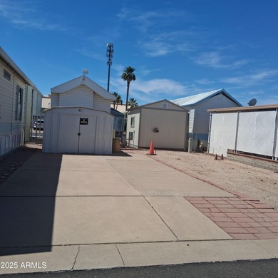 REDUCED!! YOU OWN THE LAND HERE!! This is a level lot with shed on 3 Parks Fairways in Arizona - for sale on GolfHomes.com, golf home, golf lot