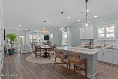 Contemporary coastal elegance defines this nearly new Eagle Run on Crow Creek Golf Club in North Carolina - for sale on GolfHomes.com, golf home, golf lot
