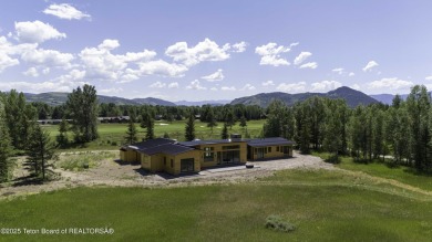 This stunning new 4,000 sqft home on 3.8 acres in the Fairway on Jackson Hole Golf and Tennis Club in Wyoming - for sale on GolfHomes.com, golf home, golf lot
