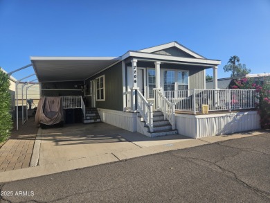 This 2-bedroom, 2-bathroom home features a large storage shed on Viewpoint Golf Resort in Arizona - for sale on GolfHomes.com, golf home, golf lot