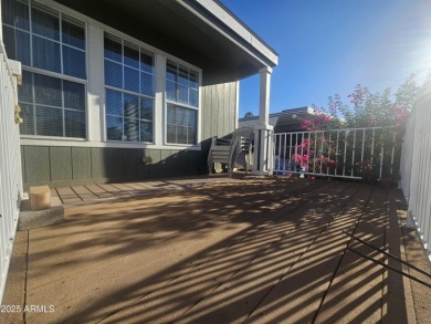 This 2-bedroom, 2-bathroom home features a large storage shed on Viewpoint Golf Resort in Arizona - for sale on GolfHomes.com, golf home, golf lot