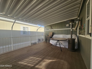 This 2-bedroom, 2-bathroom home features a large storage shed on Viewpoint Golf Resort in Arizona - for sale on GolfHomes.com, golf home, golf lot