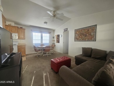 This 2-bedroom, 2-bathroom home features a large storage shed on Viewpoint Golf Resort in Arizona - for sale on GolfHomes.com, golf home, golf lot