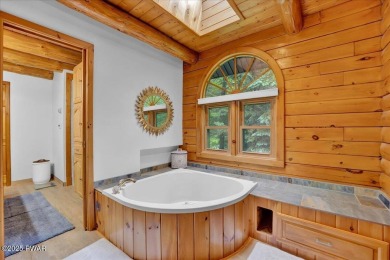 LAKEFRONT LOG DREAM HOME!  Real authentic log home nestled on on Forest Lake Club in Pennsylvania - for sale on GolfHomes.com, golf home, golf lot